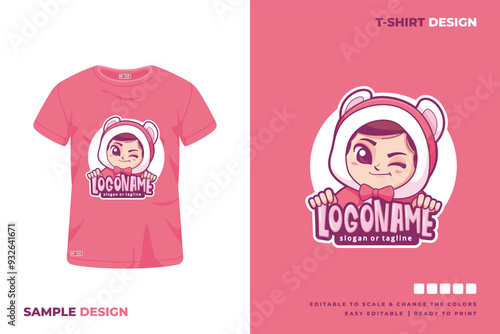 cute girl cartoon t shirt design