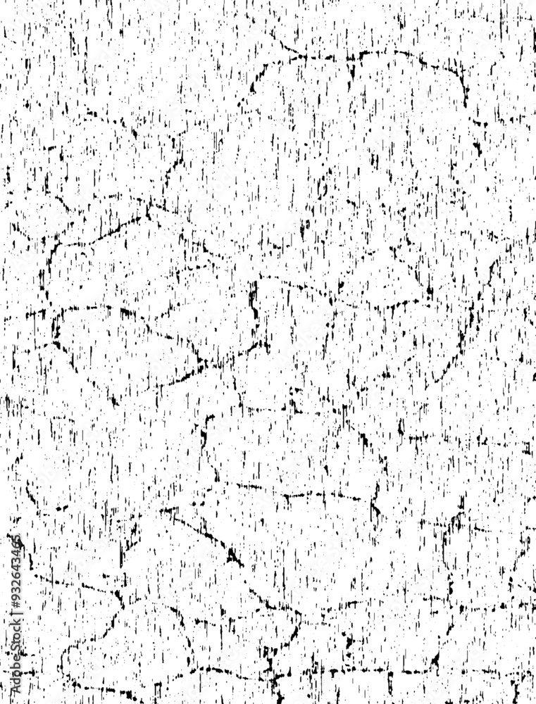 Obraz premium wall texture vector, old cracked texture, dry land crack texture for overlay, cracked wall texture grunge background, a black and white photo of a cracked grunge texture, a black and white drawing 