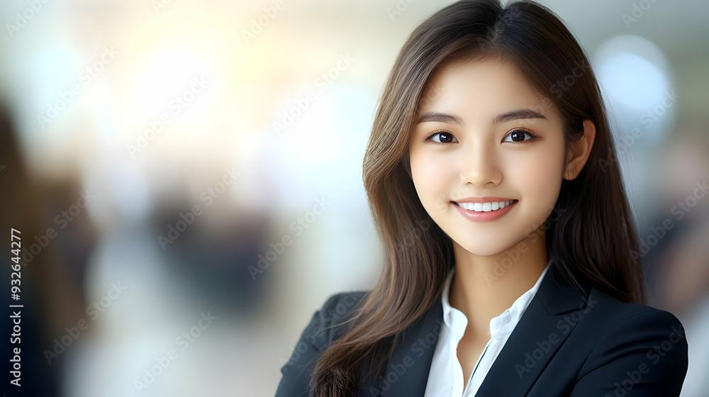 A professional woman smiling confidently in a business setting. A professional woman smiling confidently in a business setting.
