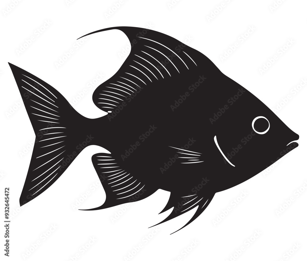 illustration of a fish silhouette vector illustration of a fish silhouette vector