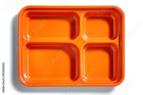 orange tray on white background