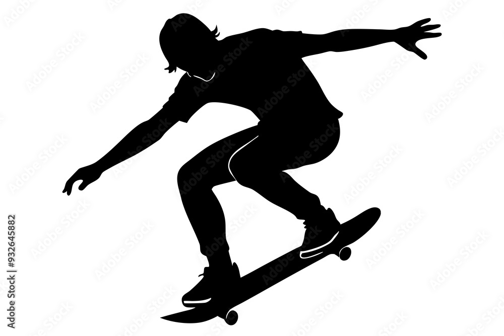 Skateboard icon silhouette vector, skateboard sport illustration
Skateboard icon silhouette vector, skateboard sport illustration