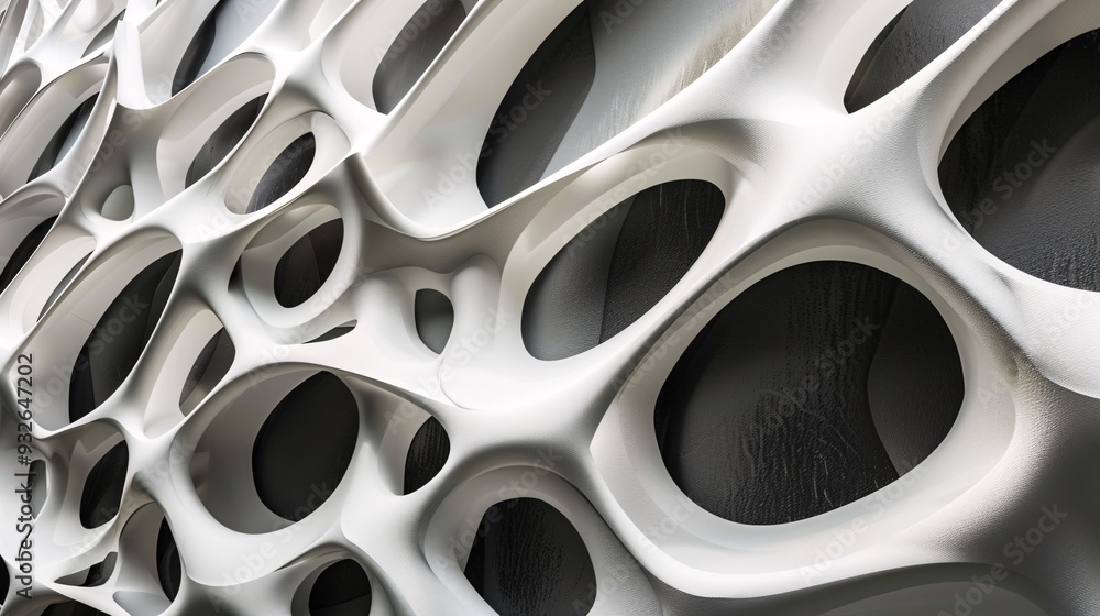 2. A sleek and modern metal wall with a 3D abstract design, showcasing a blend of white, black, and gray tones, ideal for contemporary architecture 2. A sleek and modern metal wall with a 3D abstract design, showcasing a blend of white, black, and gray tones, ideal for contemporary architecture