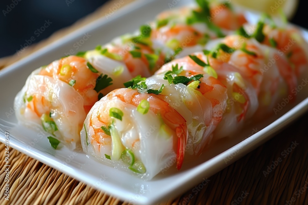 Shrimp and beanshoots in rice paper rolls Shrimp and beanshoots in rice paper rolls