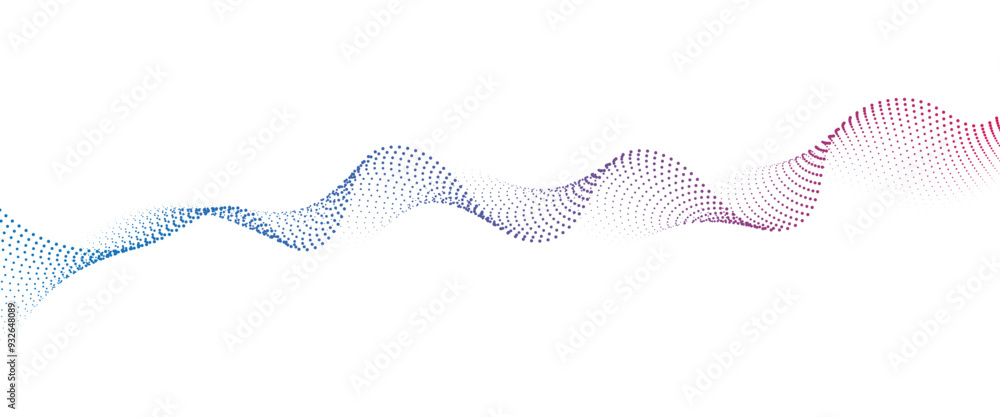 Flowing Dot Wave halftone gradient pattern on transparent background. Flowing Dot Wave halftone gradient pattern on transparent background.