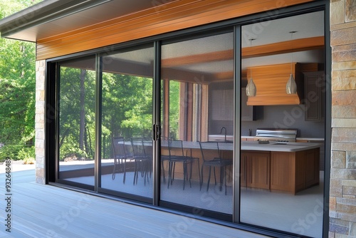 Sliding frame for mosquito net door