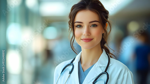 A smiling female doctor in ...