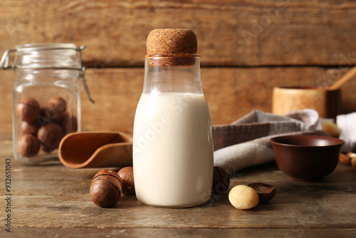Bottle of fresh macadamia m...