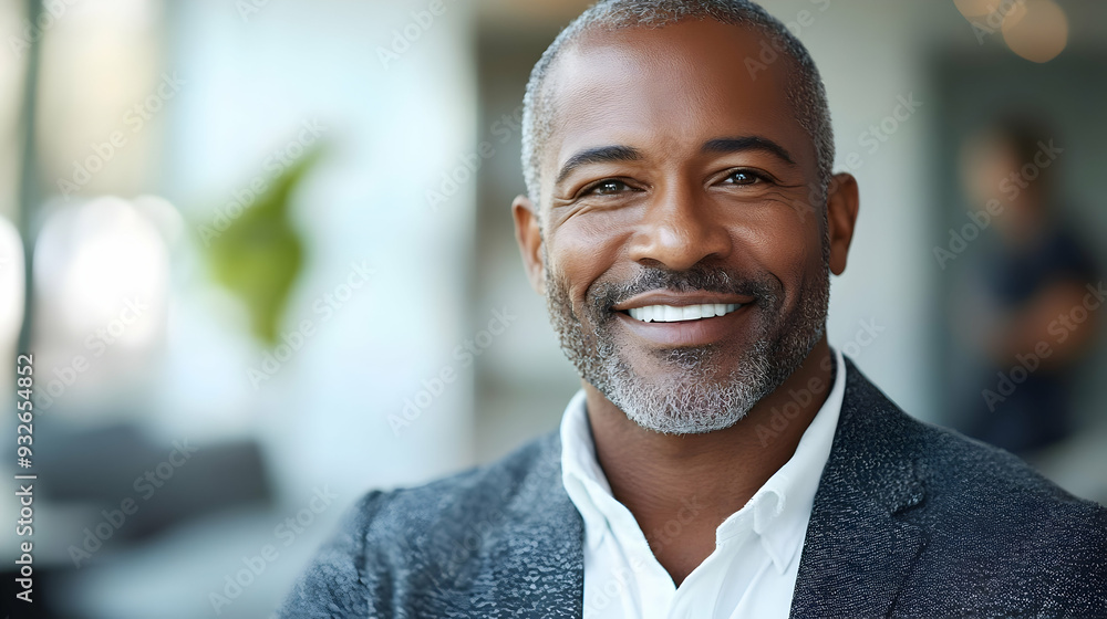 A smiling man in a professional setting, exuding confidence. A smiling man in a professional setting, exuding confidence.
