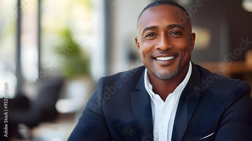A smiling man in a suit, ex...