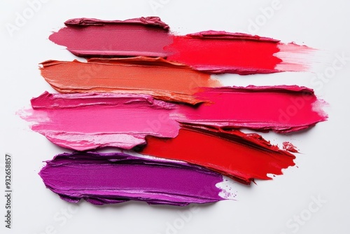 Vibrant shades of lip cosmetics displayed cleanly
