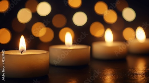 Serene candlelight glow with elegant bokeh. Generative