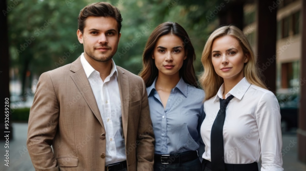 Confident Young Business Team of Four People Confident Young Business Team of Four People