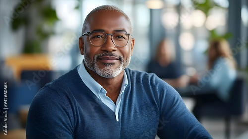 A smiling man with glasses ...