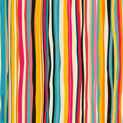 Seamless pattern of playful multicolored candy stripes