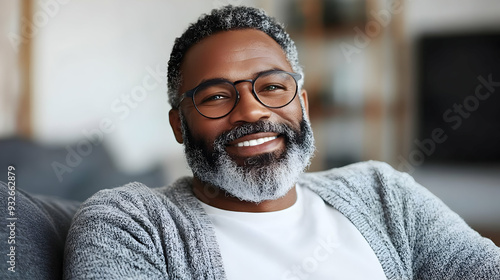 A smiling older man with gl...
