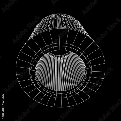 Car engine air filters. Auto spare part. Car care service maintenance. Wireframe low poly mesh vector illustration.