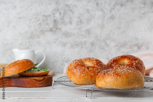 Freshly baked sesame seed b...