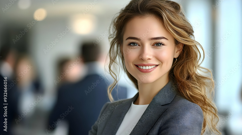 A smiling woman in a professional setting, exuding confidence. A smiling woman in a professional setting, exuding confidence.