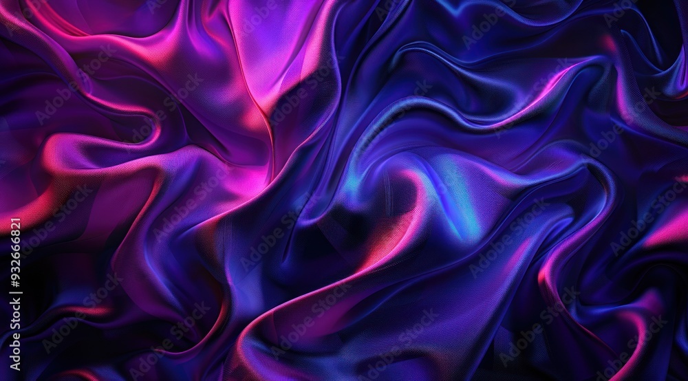 Obraz premium Abstract Purple and Blue Silk Fabric