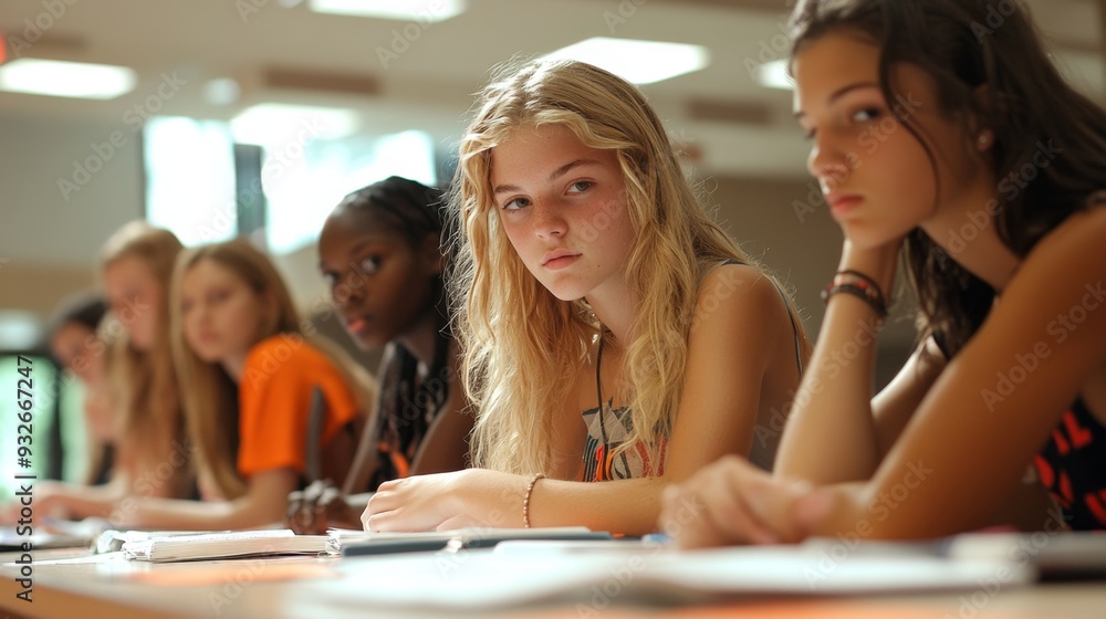 Teenagers studying. Teenagers studying.