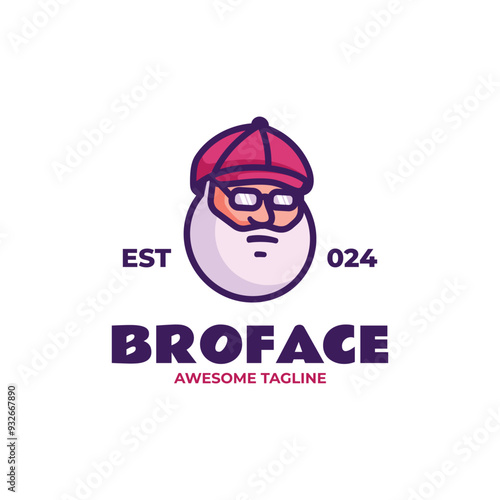 Vector Logo Illustration Man Mascot Cartoon Style.