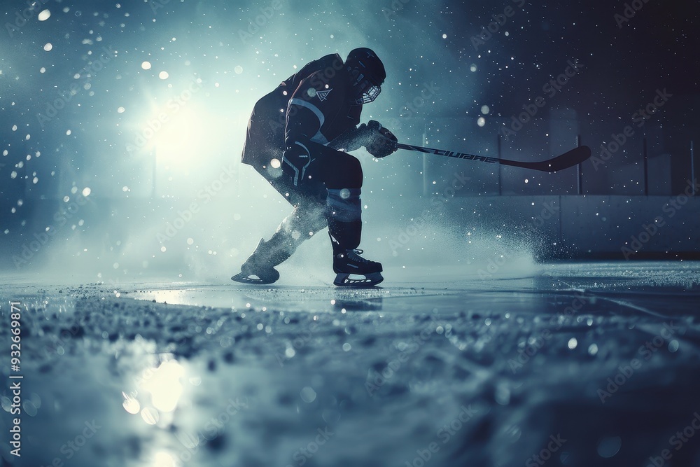 Obraz premium High res photo of an ice hockey athlete Sports idea