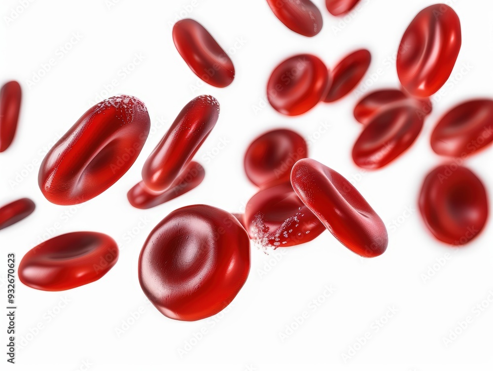 Red blood cells floating Red blood cells floating