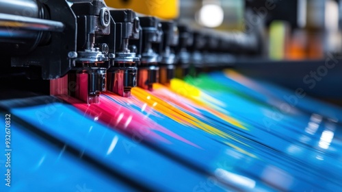 Printing Process - Close Up of Offset Printing Press
