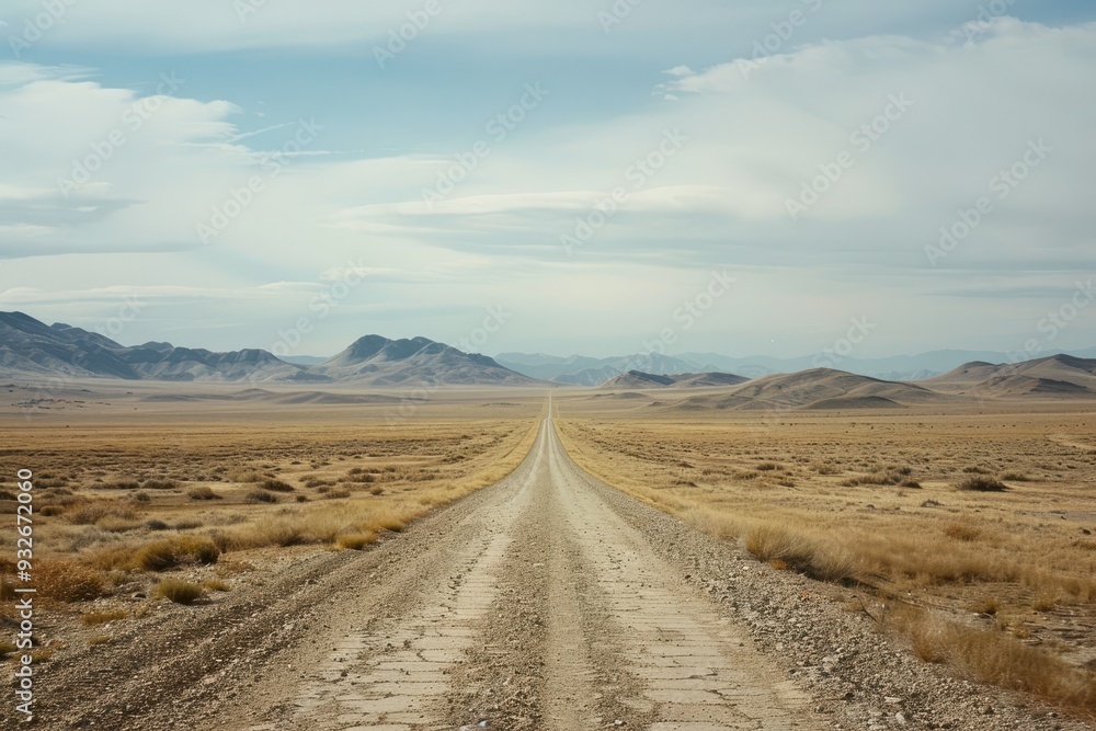 Lonely drive on deserted highway Lonely drive on deserted highway