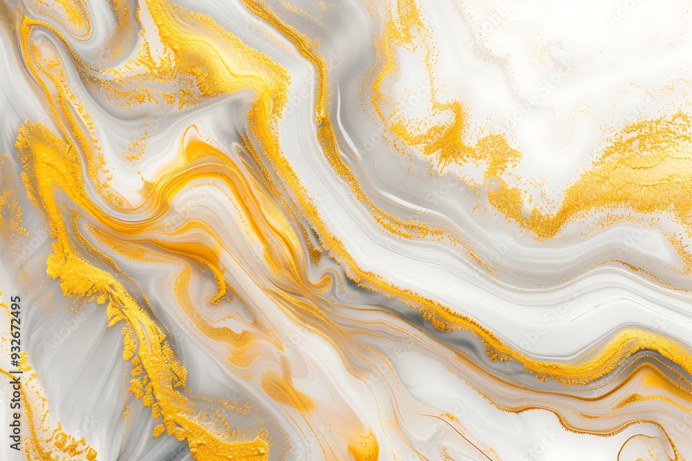White background, lines in gold color on white paper. Abstract marble pattern with a liquid effect. Modern design element for decoration and printing on wallpaper or fabric. White background, lines in gold color on white paper. Abstract marble pattern with a liquid effect. Modern design element for decoration and printing on wallpaper or fabric.