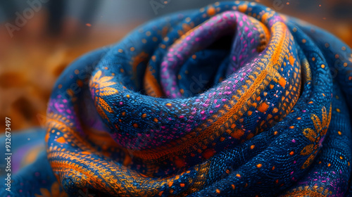 Wallpaper Mural Blue, Orange, and Pink Fabric Closeup Illustration Torontodigital.ca