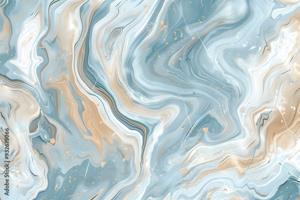 Abstract marble pattern in light blue and beige colors on a white background, vector illustration. Abstract marble pattern in light blue and beige colors on a white background, vector illustration.