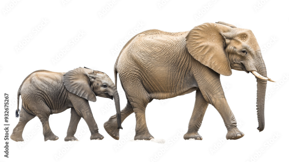 Obraz premium Elephant Family Walking