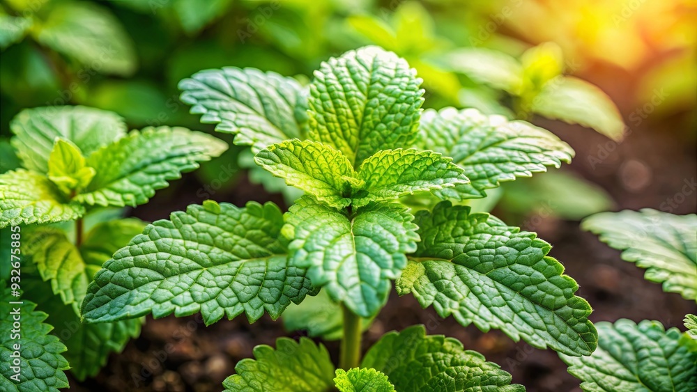 Lemon balm plant in a garden , Organic, herb, Melissa officinalis, balm mint, green, leaves, plant, gardening Lemon balm plant in a garden , Organic, herb, Melissa officinalis, balm mint, green, leaves, plant, gardening