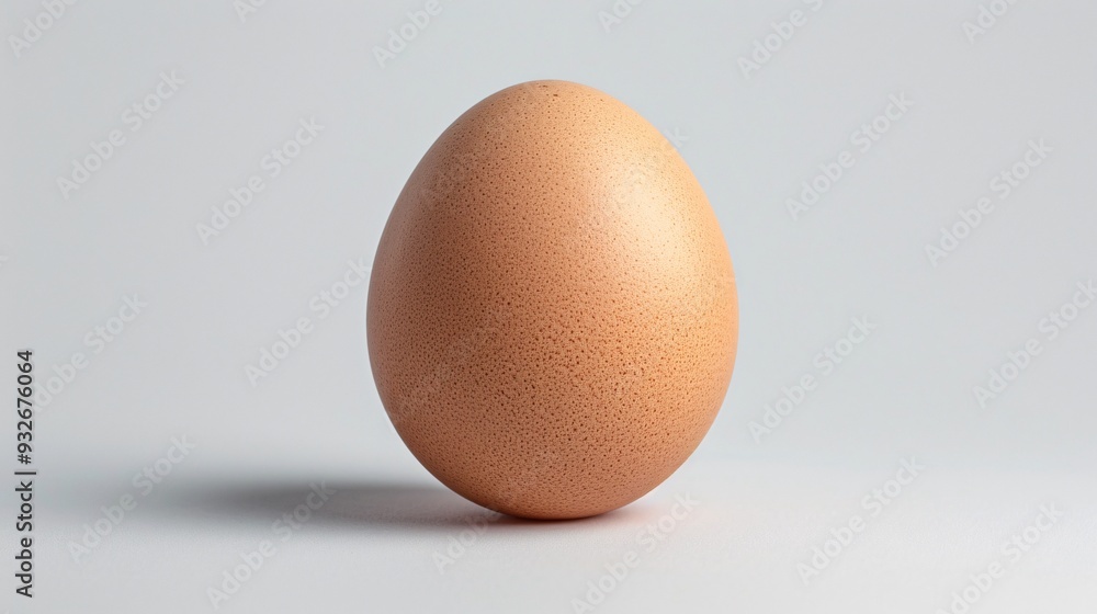 2. Close-up of a fresh organic egg, isolated on white, showing the fine details of its shell and the soft gradient of its natural hues 2. Close-up of a fresh organic egg, isolated on white, showing the fine details of its shell and the soft gradient of its natural hues
