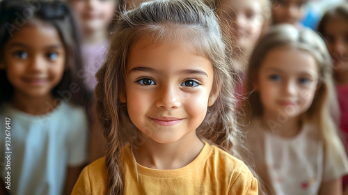 A young girl smiling in fro...