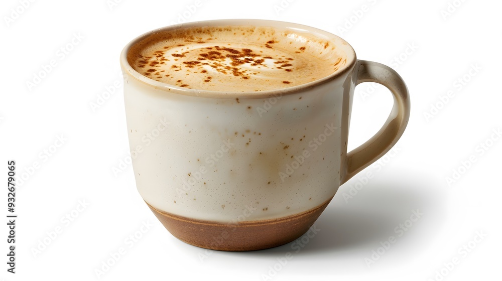 Obraz premium Cup of coffee latte isolated on white backgroud with clipping path. 