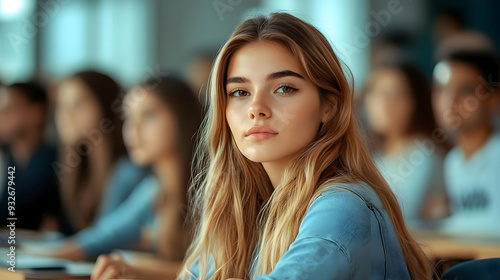 A young woman in a classroo...
