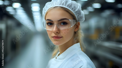 A young woman in a lab coat...