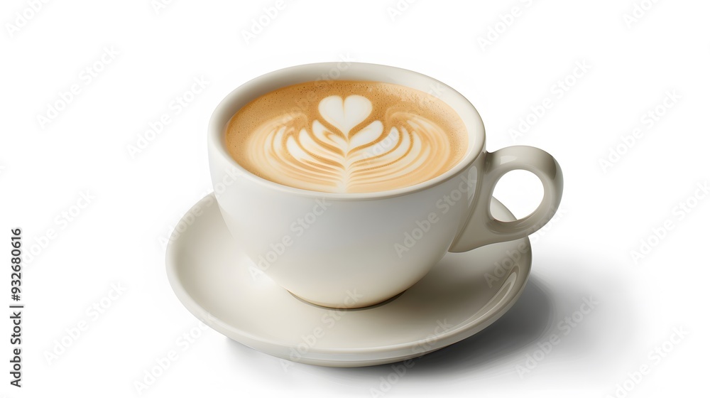 Cup of coffee latte isolated on white backgroud with clipping path. Cup of coffee latte isolated on white backgroud with clipping path.