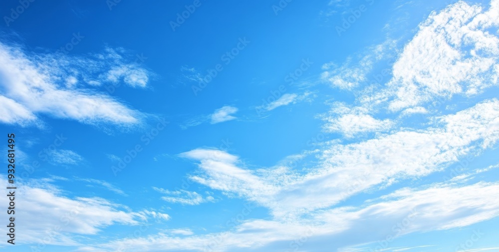 Serene Ocean Scene with Clear Blue Waters and Bright Sun, Reflecting Light with White Clouds in the Sky Serene Ocean Scene with Clear Blue Waters and Bright Sun, Reflecting Light with White Clouds in the Sky
