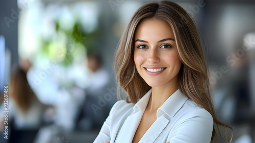A young woman smiling confi...