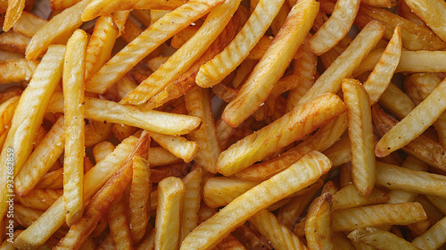 Golden-brown French fries, a crispy and delicious snack background