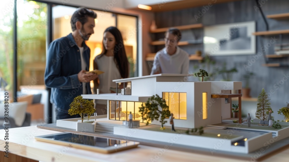 Architectural Model of a Modern Home with Blurred Background. Architectural Model of a Modern Home with Blurred Background.