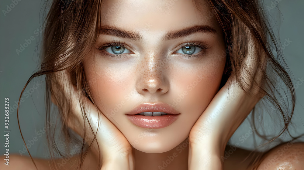 Close-up portrait of a young woman with natural beauty. Close-up portrait of a young woman with natural beauty.