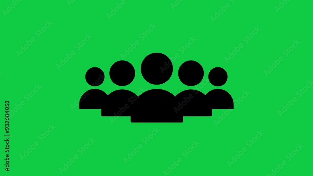 Minimalist Group User Icon Animation on Green Screen Background Minimalist Group User Icon Animation on Green Screen Background