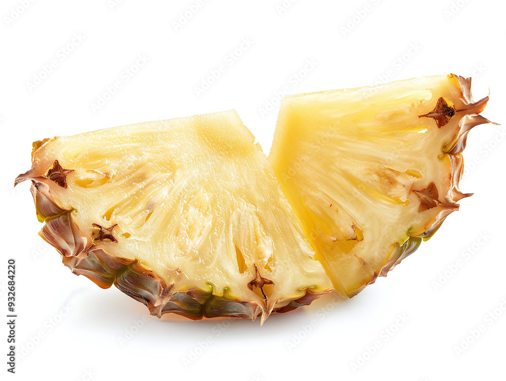 Photo of Pineapple slice isolated on white background Photo of Pineapple slice isolated on white background