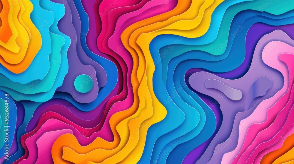 Abstract Wavy Background in Soft and Bright Pastel Colors Abstract Wavy Background in Soft and Bright Pastel Colors