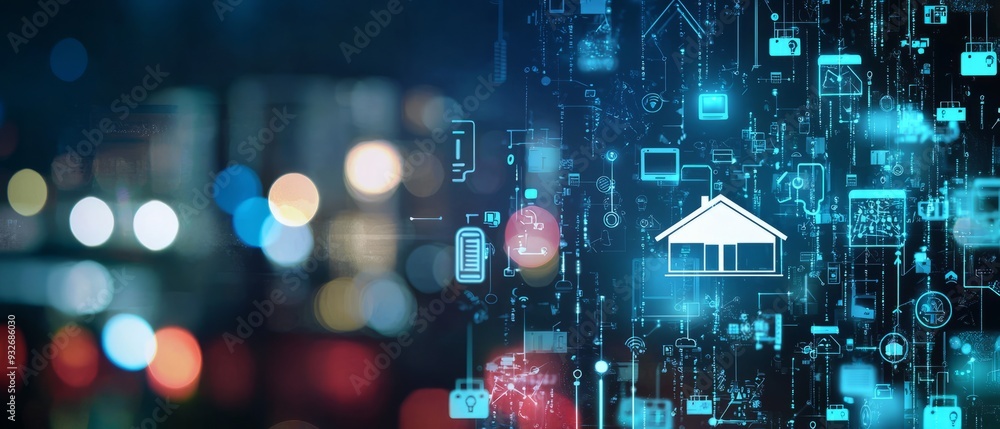 Fototapeta premium Arrangement of smart home tech, Generative AI